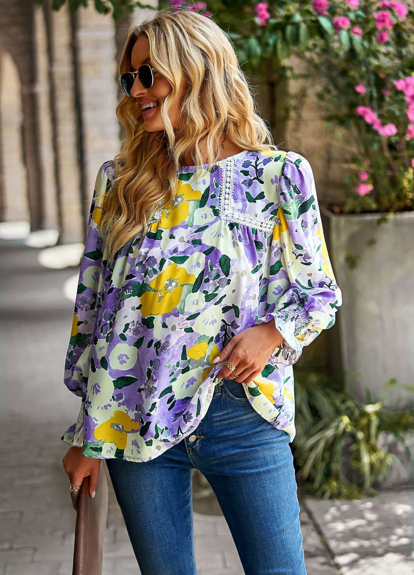 Women's Floral Elegant Top All-matching Shirt