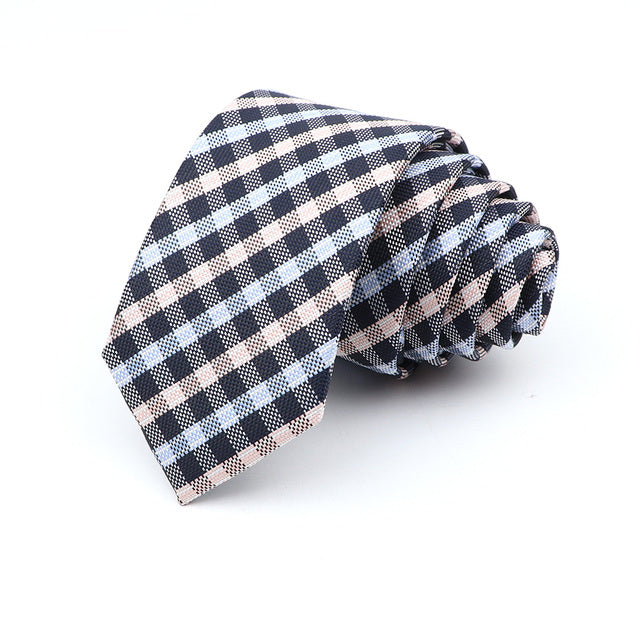 6cm Casual Ties For Men Skinny Tie Fashion Polyester Plaid