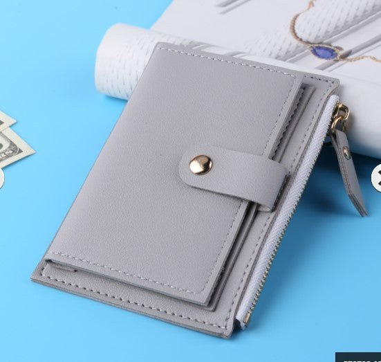 Women's Ultra-thin Coin Purse Zip Card Case Candy Color Bus Student Bank Dollar Handbag