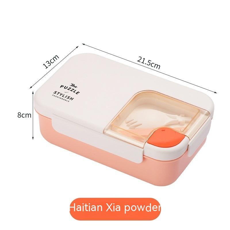 Square Compartment Lunch Lunch Box Canteen Plastic Lunch Box Microwaveable Heating