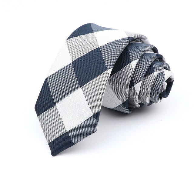 6cm Casual Ties For Men Skinny Tie Fashion Polyester Plaid