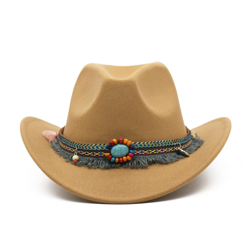 Cowboy Hats Curled Felt Riding Men And Women