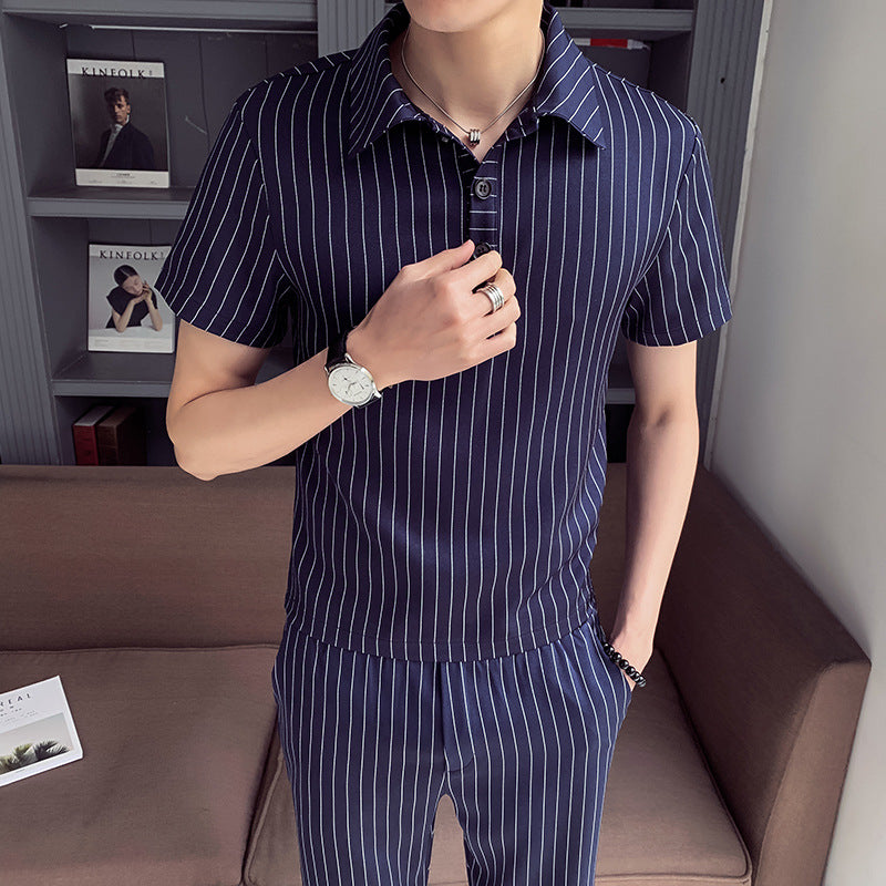 Men's short sleeve shorts suit two piece set