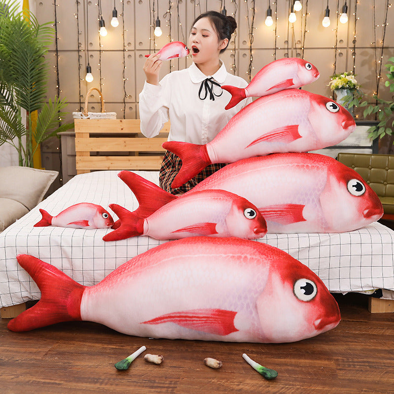 Imitation red rockfish pillow stuffed toy