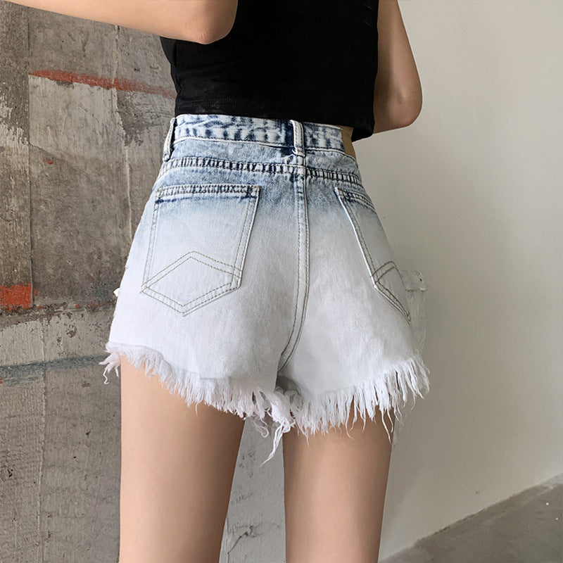 Light blue shorts gradient jeans