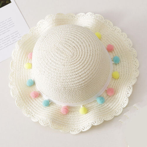 Girls straw sun hat