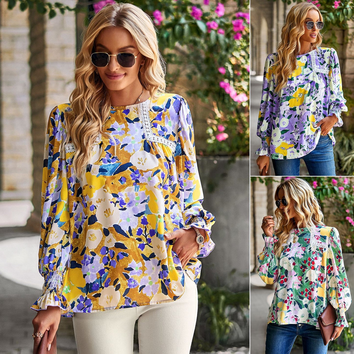 Women's Floral Elegant Top All-matching Shirt