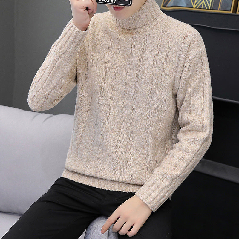 Casual Loose High Neck Sweater Men Top