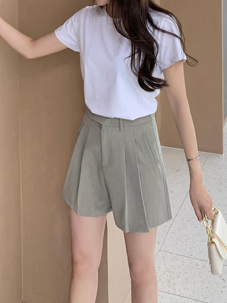 Pleated skirt shorts