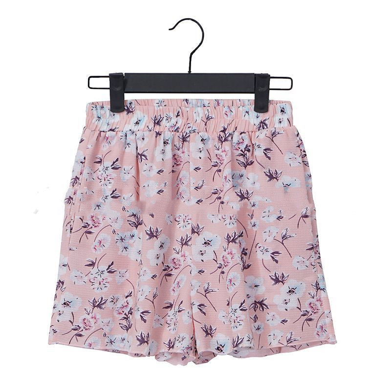 Floral chiffon shorts plus size polka dot shorts