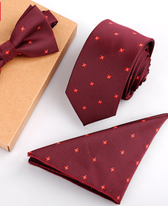 Slim Necktie Set Men Three-piece bow tie