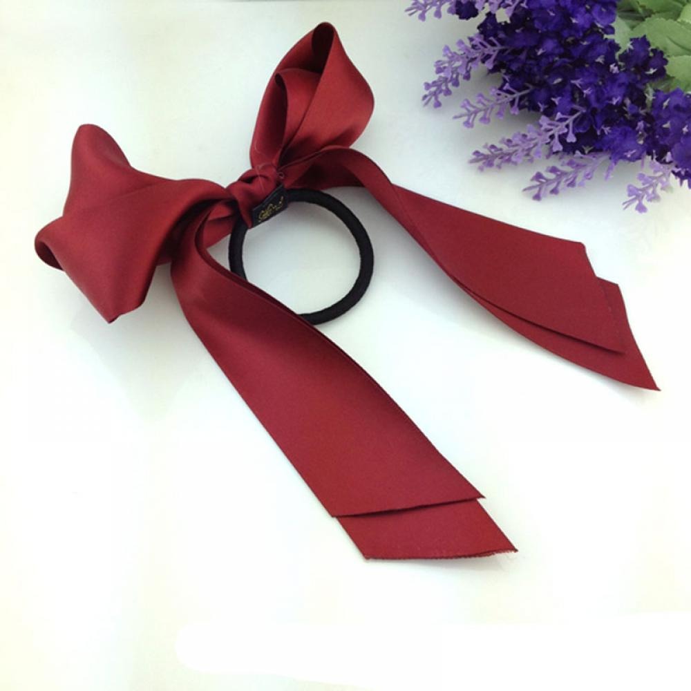 Ribbon bow hair tie elastic head rope