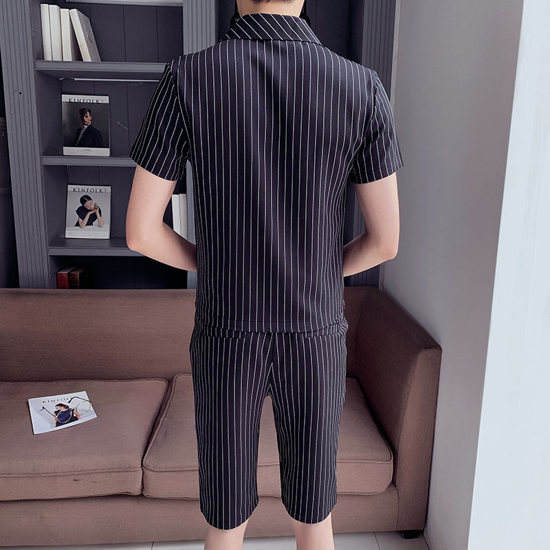 Men's short sleeve shorts suit two piece set