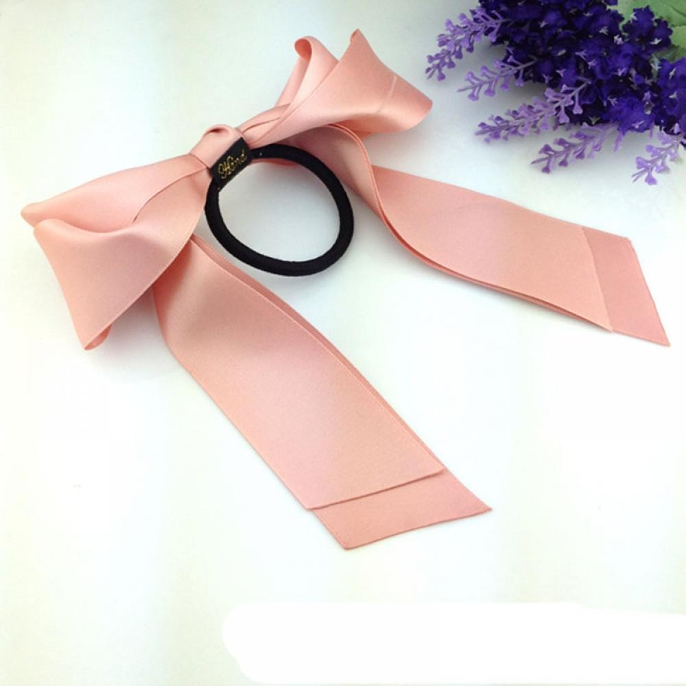 Ribbon bow hair tie elastic head rope