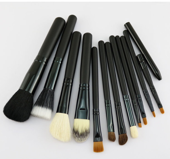 Niya supply 12 makeup sweep set cylinder set brush PU storage makeup tube beauty makeup hair brush eyebrow pencil