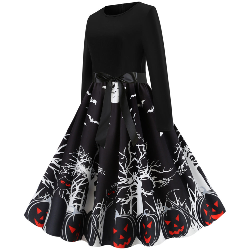 Positioning printed party dress dress