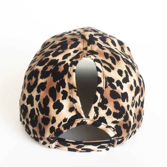 Ladies Leopard Print Hats Wholesale Custom Ponytail Baseball