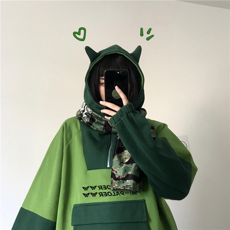 Green hoodie