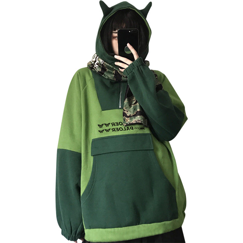 Green hoodie