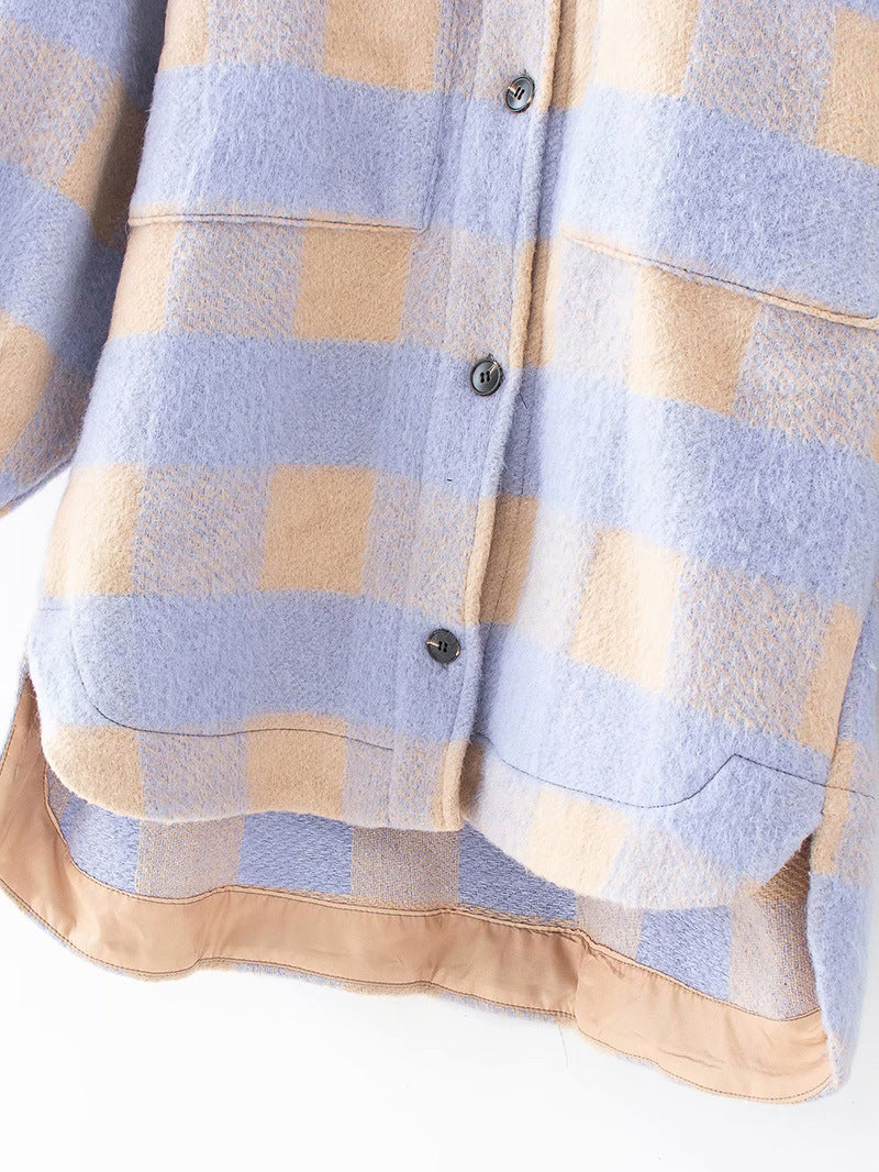 New Loose and Thin Plaid Loose Shirt Jacket Women