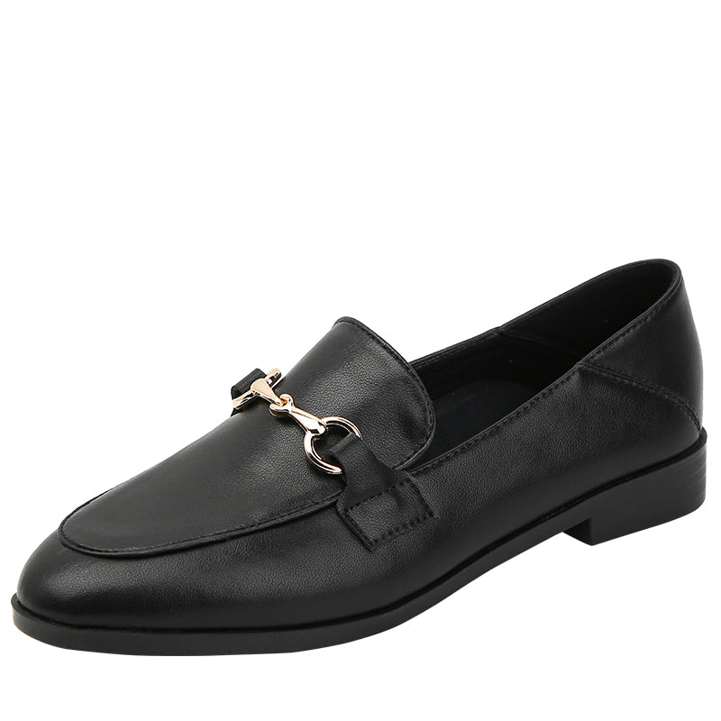 Chaussures plates en cuir pour femmes