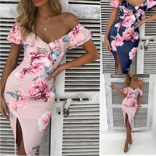 Dress Dresses For Women Bandage Offshoulder Maxi High Waist