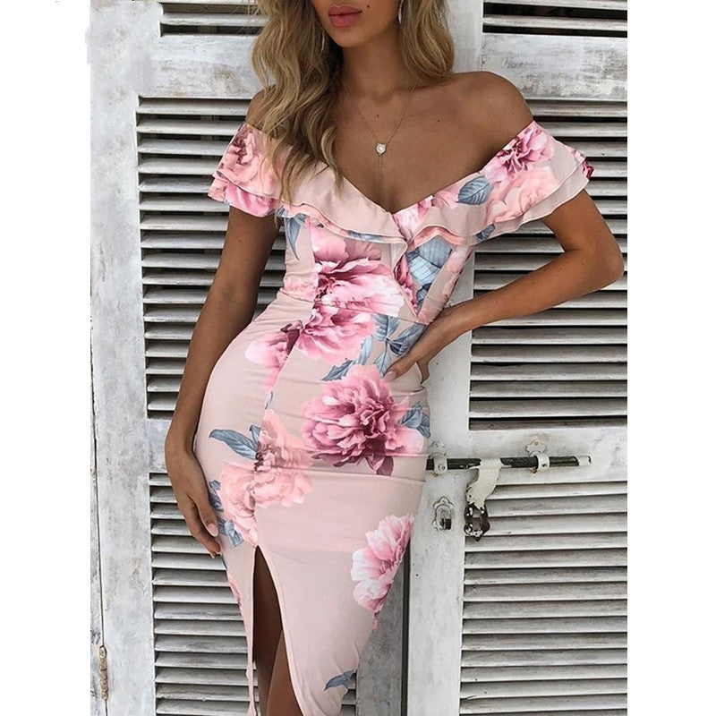 Dress Dresses For Women Bandage Offshoulder Maxi High Waist