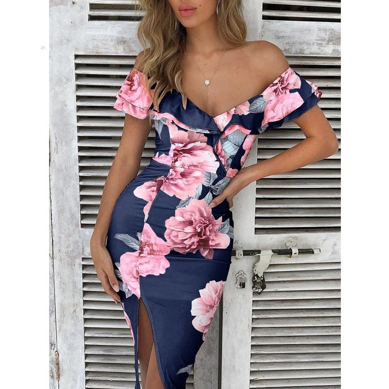 Dress Dresses For Women Bandage Offshoulder Maxi High Waist