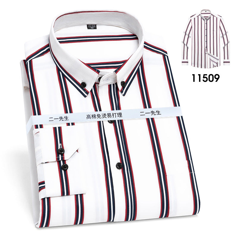 Vertical Stripes Business Casual Shirt Men