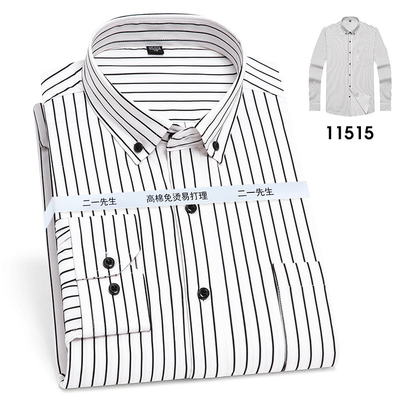 Vertical Stripes Business Casual Shirt Men