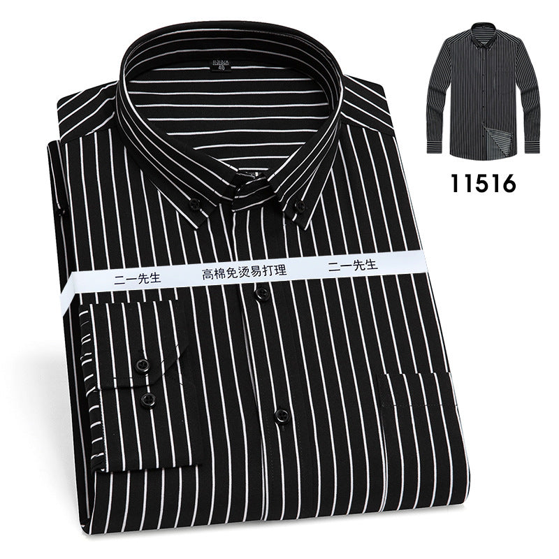 Vertical Stripes Business Casual Shirt Men