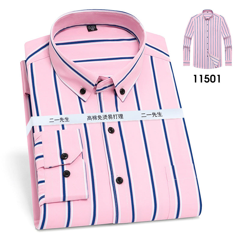 Vertical Stripes Business Casual Shirt Men