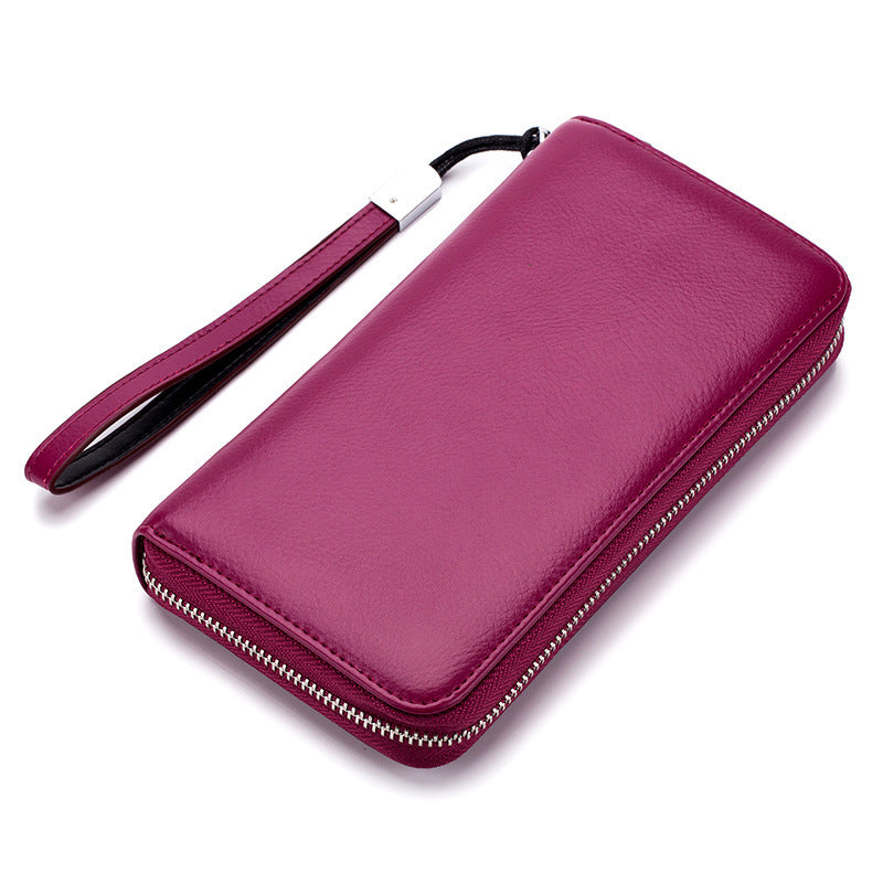 Leather Long Wallet Leather Wallet Men Clutch Bag Zipper Clutch Bag