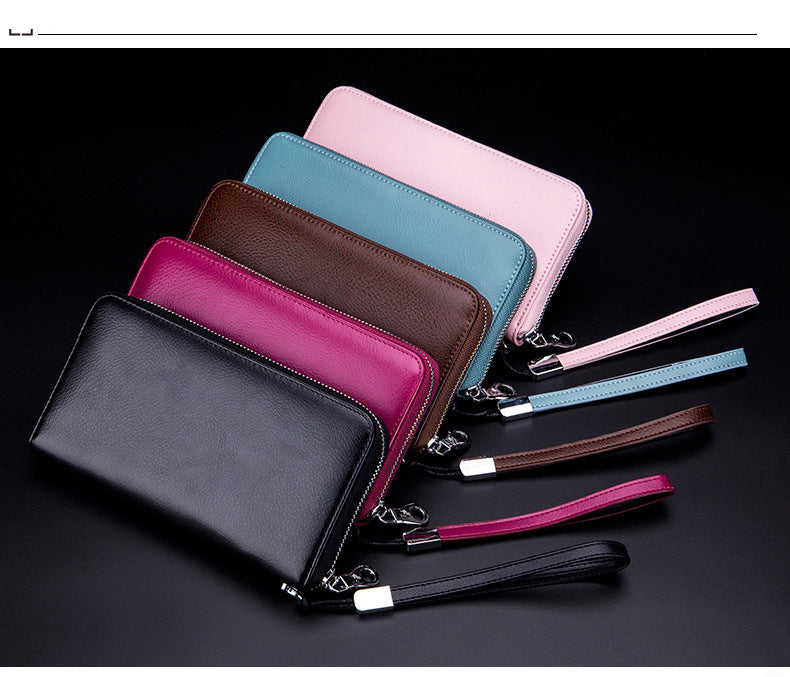 Leather Long Wallet Leather Wallet Men Clutch Bag Zipper Clutch Bag