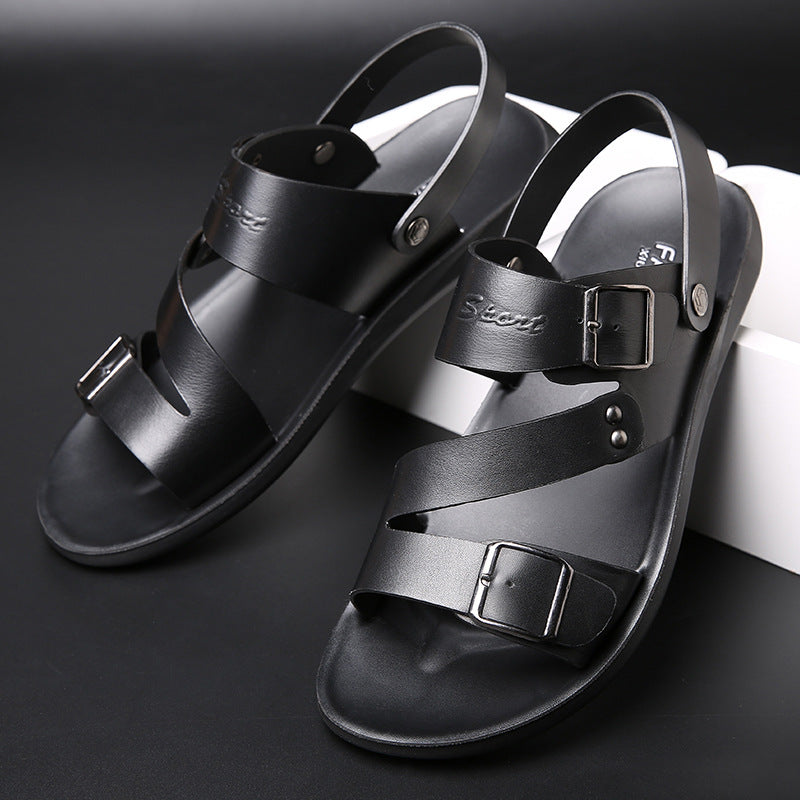 Sandals Men Casual Comfortable Barefoot Buckle Shoes