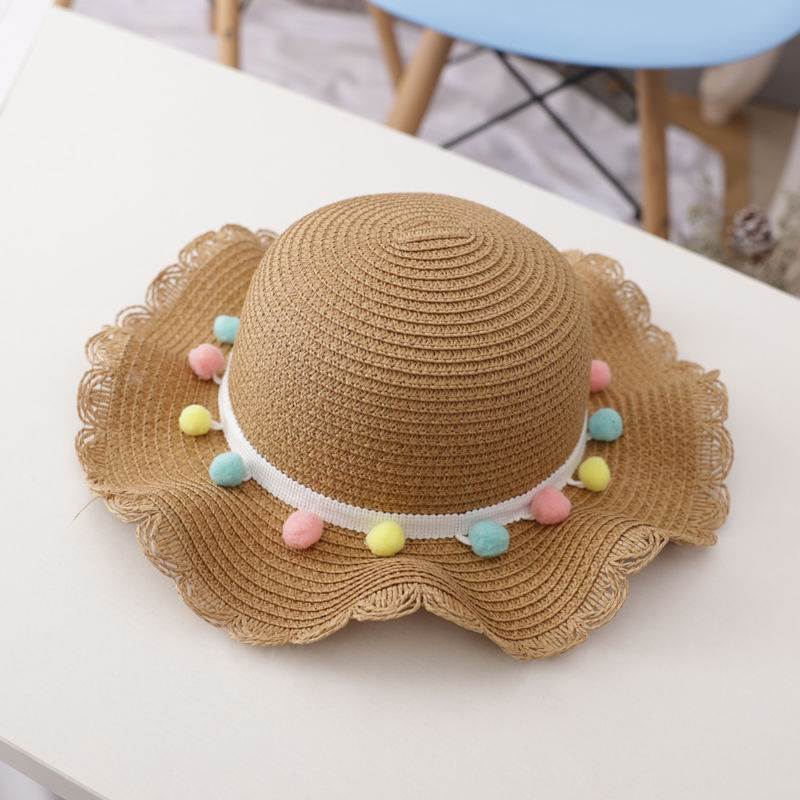 Girls straw sun hat