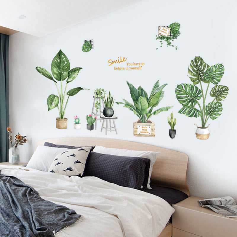 Plant self-adhesive background decoration