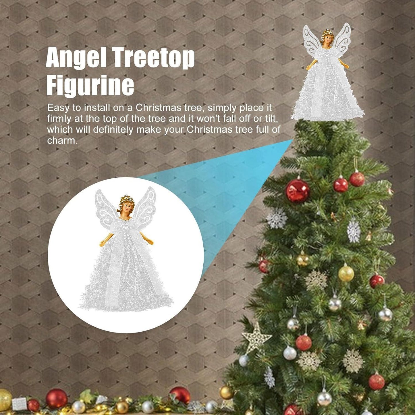 Figurine de fée scintillante avec des ailes. Décor de Noel