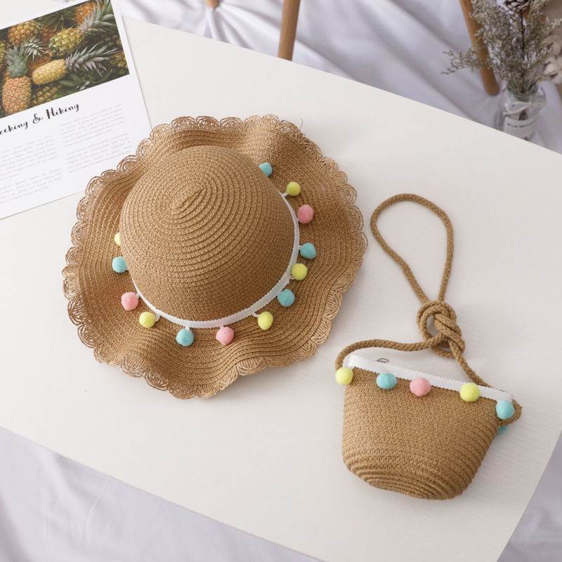 Girls straw sun hat