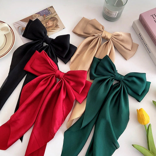 Spring Satin Ribbon Ribbon Hair Clip For Women