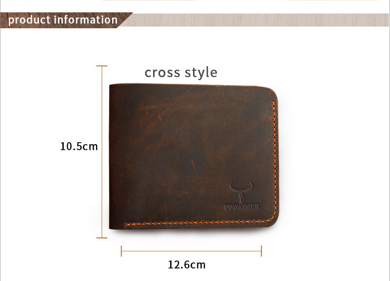 Business Fashion Men Retro Short Wallet