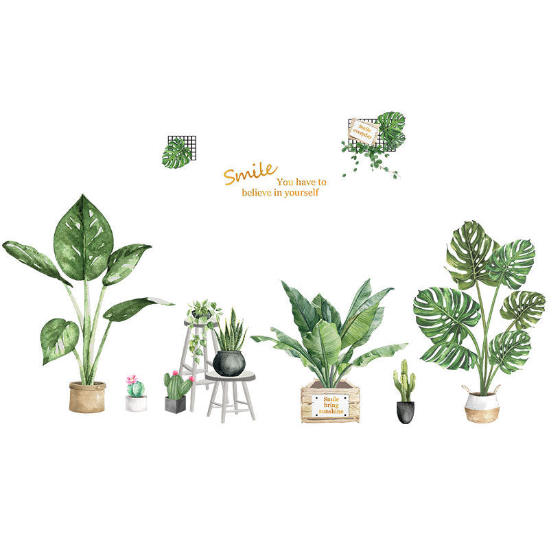 Plant self-adhesive background decoration