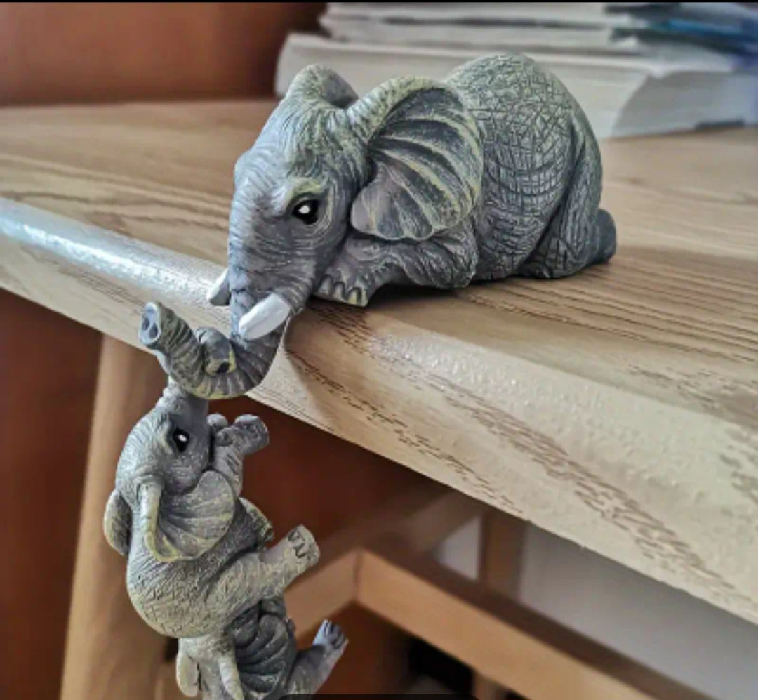 3 Pcs Artistic Elephant Statue Set