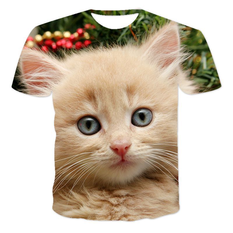 Summer Kawaii Cat Men Women Oversized T-Shirt Loose Short Sleeve