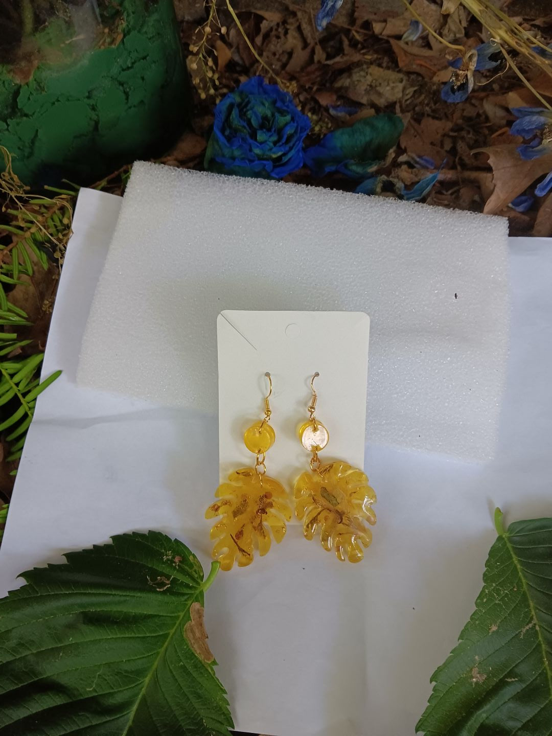 Handmade Jewelry in set. inspired by enchanting the beauty of the natural word for mystical vivid touch to your jewelry collections. New collection Bohemian nature made by JV art beauty made. with natural flowers