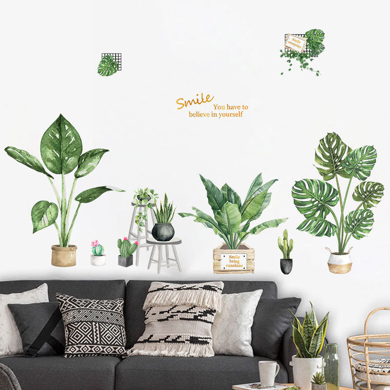 Plant self-adhesive background decoration