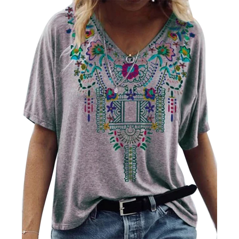 Summer embroidered ladies T-shirt