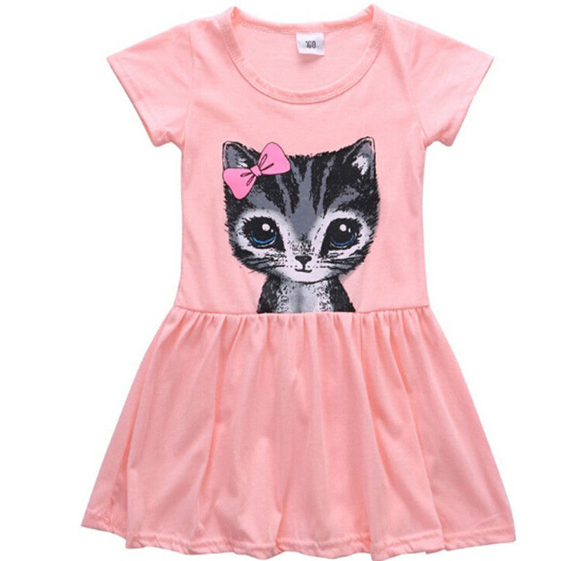 Robe à noeud de chat imprimées pour fille