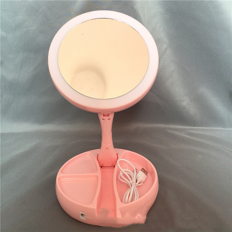 New Style Makeup Mirror LED Makeup Mirror Folding Storage Makeup Mirror