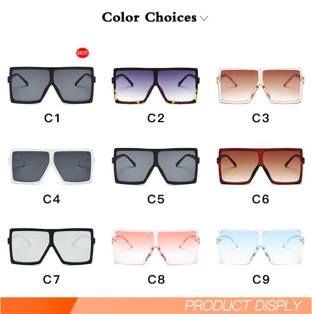 Oversized Women Sunglasses Square Brand Designer Big Frame